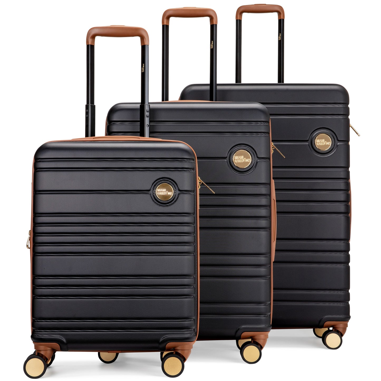 Miami Carry on Brickell 3 Piece Expandable Retro Spinner Luggage Set