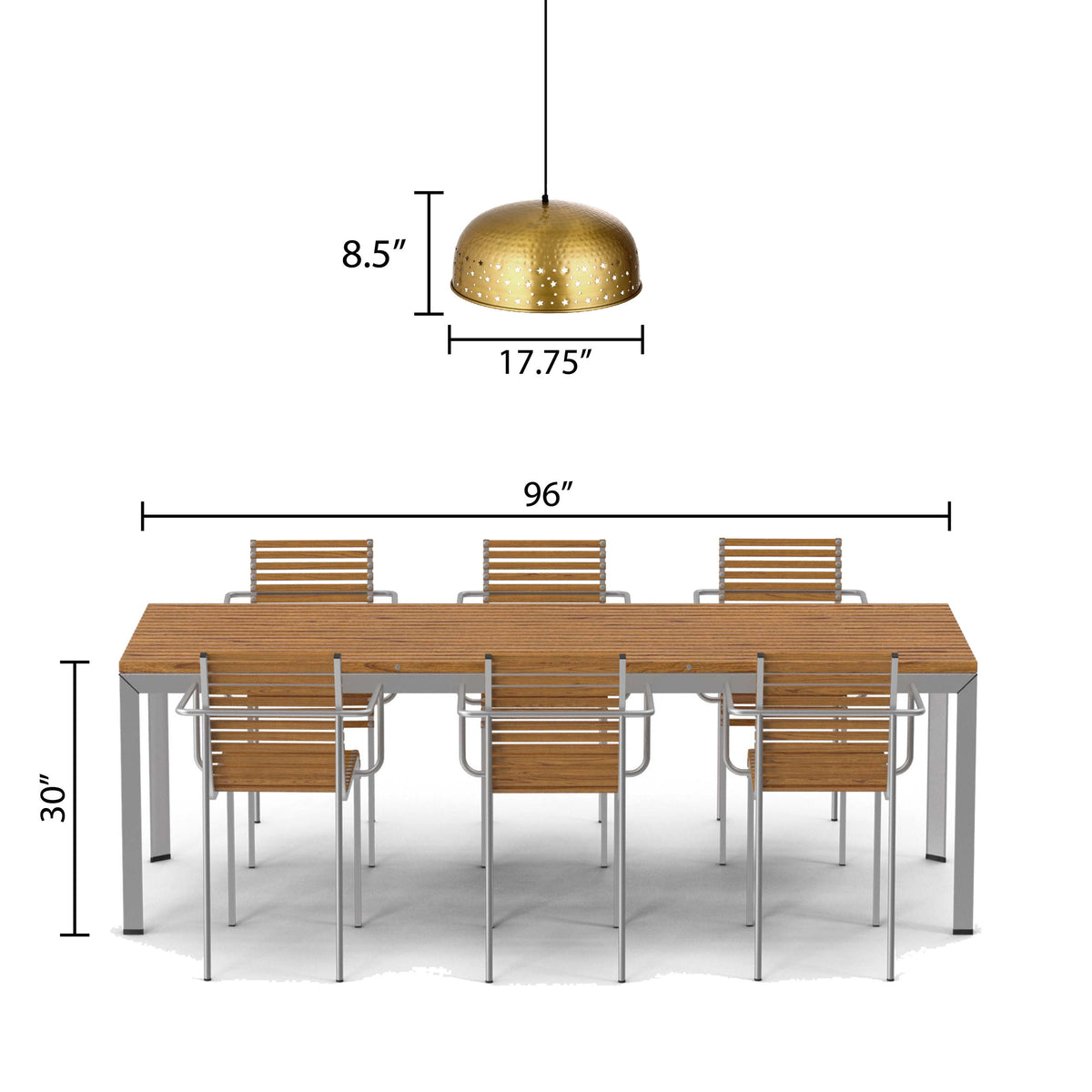 River of Goods Stevie 17.75"W Star-Shaped Cutout Gold Pendant Light