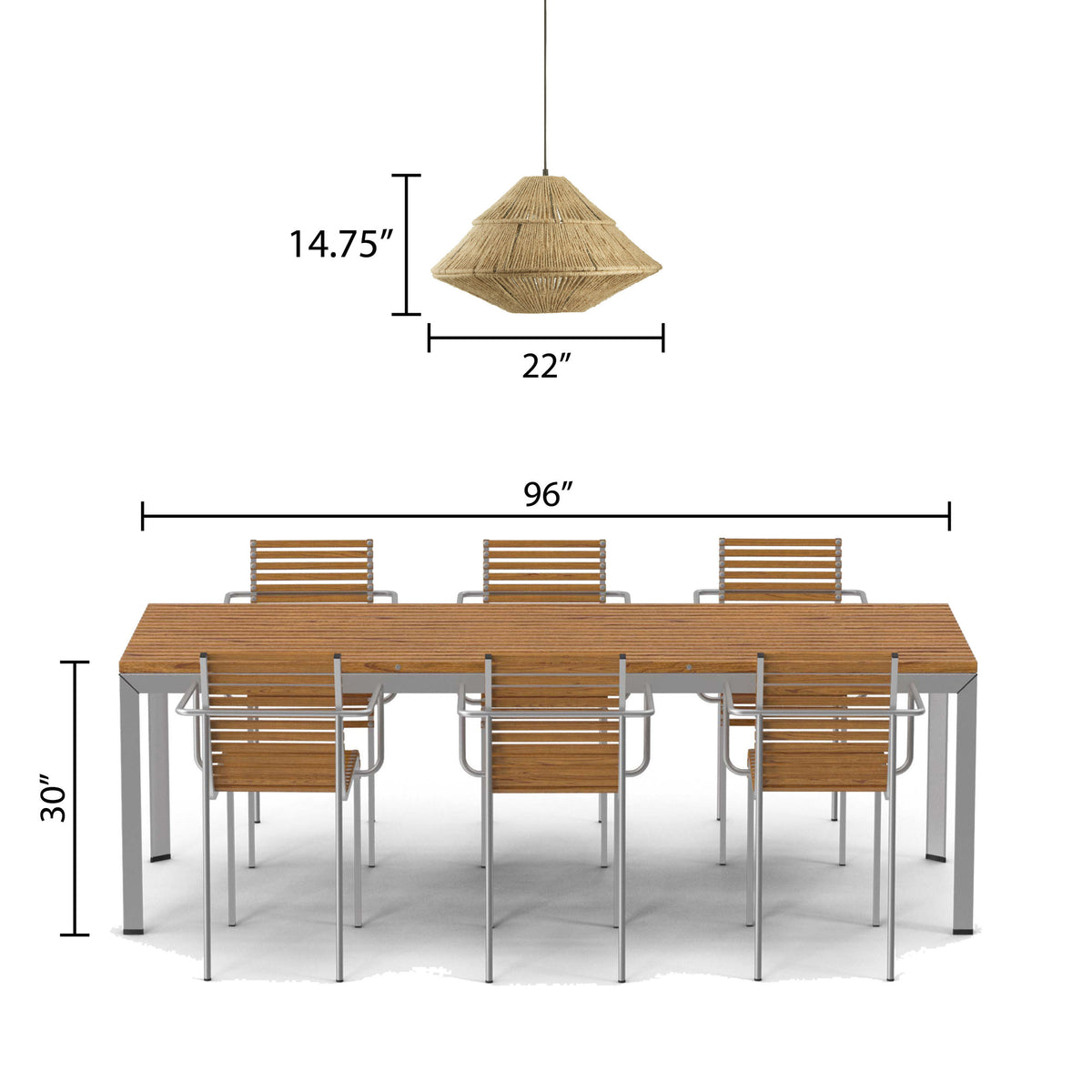River of Goods 22" W 1-Light Morris Metal and Jute Pendant