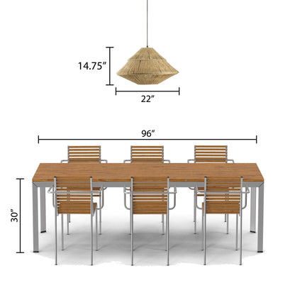 River of Goods 22" W 1-Light Morris Metal and Jute Pendant