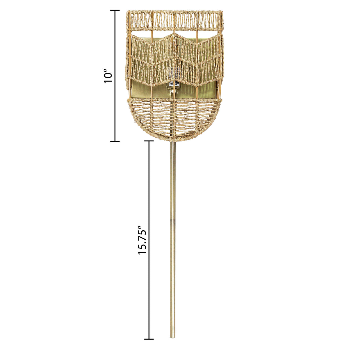River of Goods 25.75"H Brushed Gold Iron Wall Sconce with Hemp Rope Shade