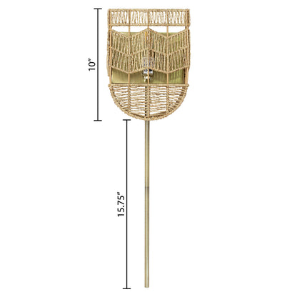 River of Goods 25.75"H Brushed Gold Iron Wall Sconce with Hemp Rope Shade