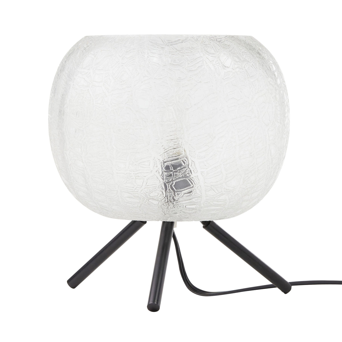 River of Goods 11.5" H Libby Black Tripod Table Lamp with a Clear Textured Glass Globe Shade