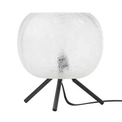 River of Goods 11.5" H Libby Black Tripod Table Lamp with a Clear Textured Glass Globe Shade