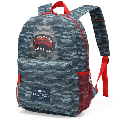 Nautica Kids 18" Airline Approved 5-Piece Carry-on Suitcase Set | Shark Attack