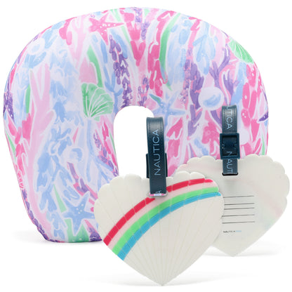 Nautica Kids 18" Airline Approved 5-Piece Carry-on Suitcase Set | Pastel Shell