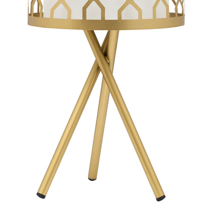 River of Goods Set of 2 Lunita 17.5" Gold Tripod Base Table Lamps with White Fabric Drum Shades