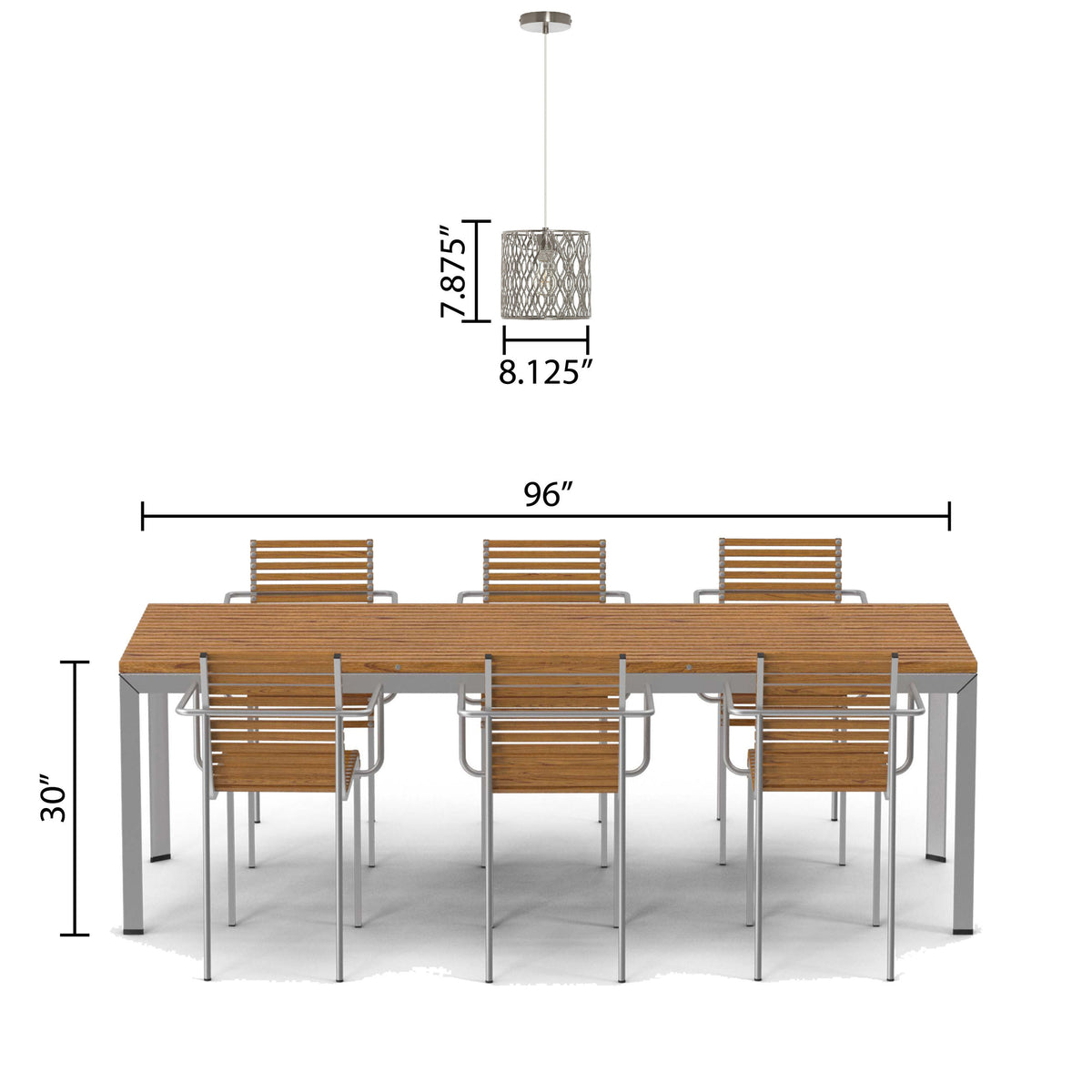 River of Goods 8.125" W Asa Metal Pendant Light with Silver-Tone Shade
