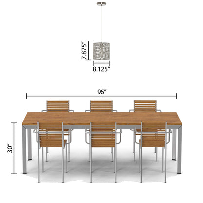 River of Goods 8.125" W Asa Metal Pendant Light with Silver-Tone Shade