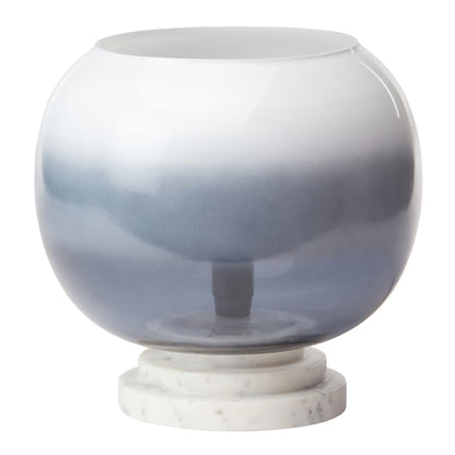 River of Goods 13" H Emily White and Blue Ombre Stacked Base Globe Shade Accent Lamp