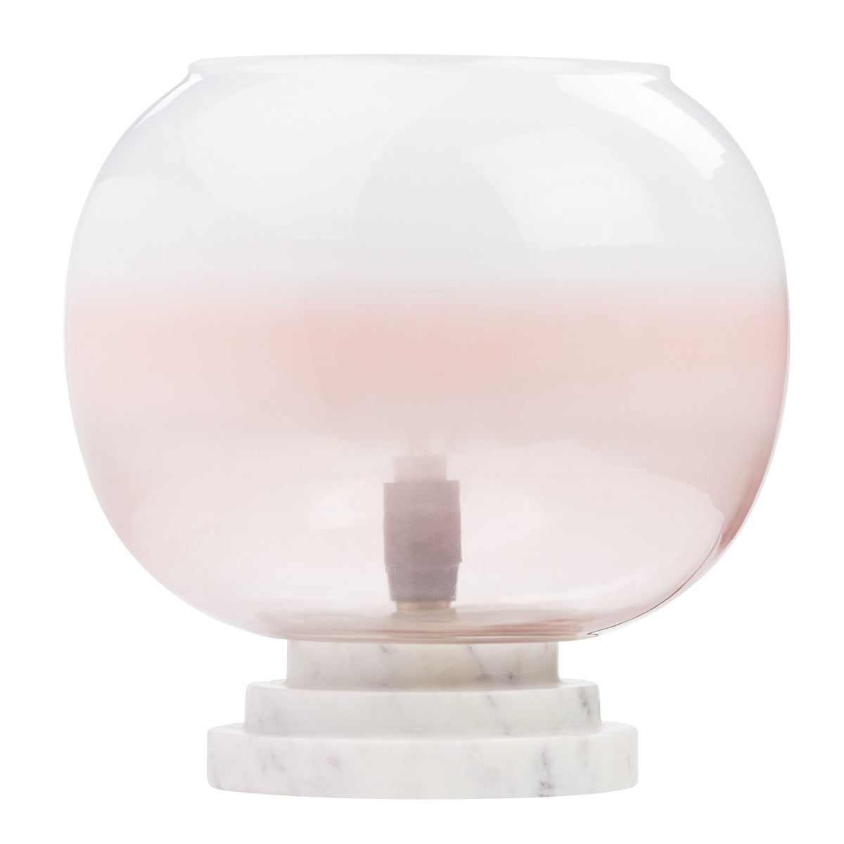 River of Goods 13" H Emily White and Pink Ombre Stacked Base Globe Shade Accent Lamp