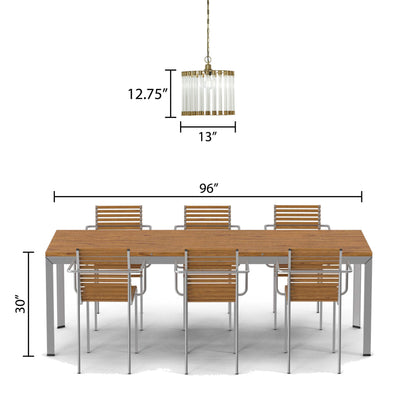 River of Goods 13" W Adalee Clear and Gold Glass and Metal Pendant Light