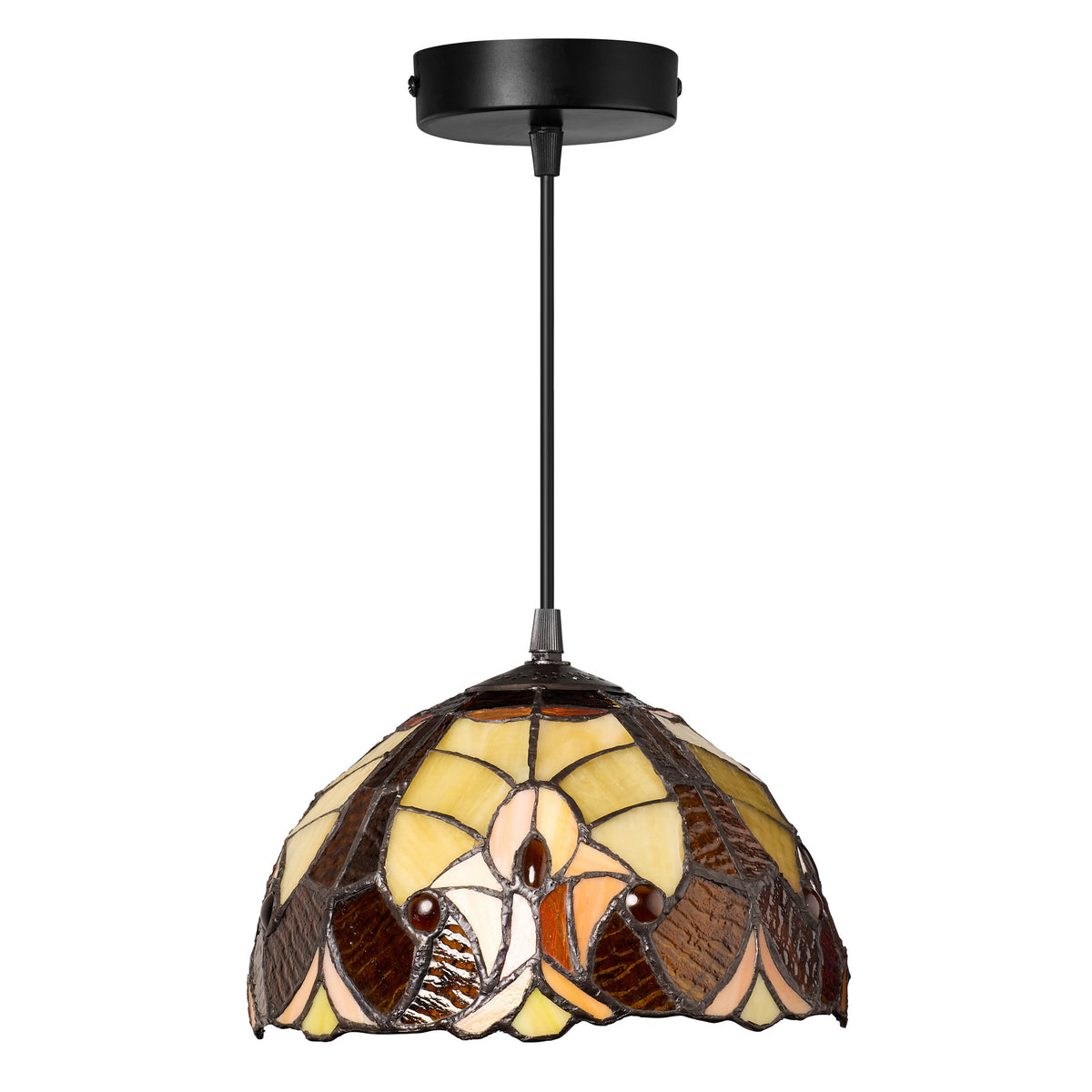 River of Goods 10" W Halston Traditional Amber Dome Shade Pendant