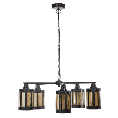 River of Goods 25" W 5-Light Oliver Metal and Glass Chandelier