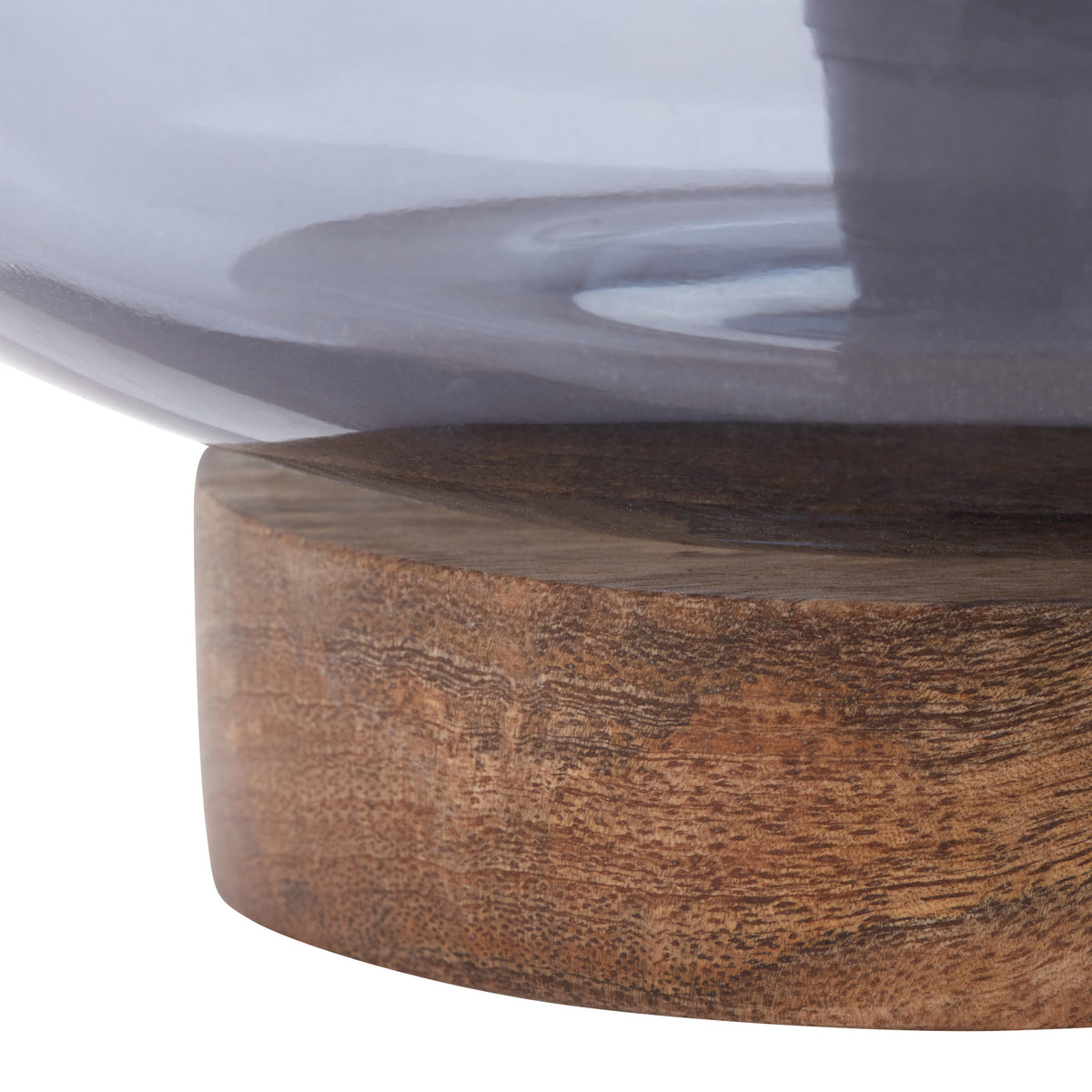 River of Goods 10.5" H Briggs Blue/White Ombre Globe-Like Shade Accent Lamp with a Mango Wood Block Base