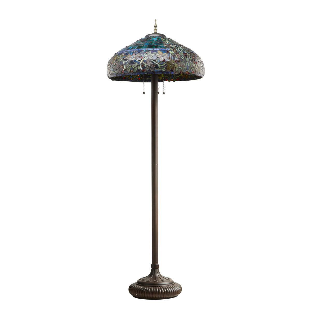 River of Goods 65" H Hampstead Tiffany-Style Stained Glass Floor Lamp