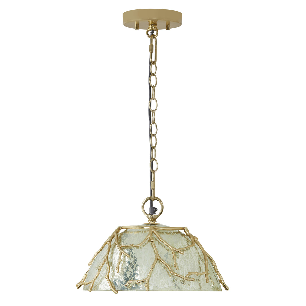 River of Goods 13" L Kate Gold Metal and Silver Glass Pendant Light