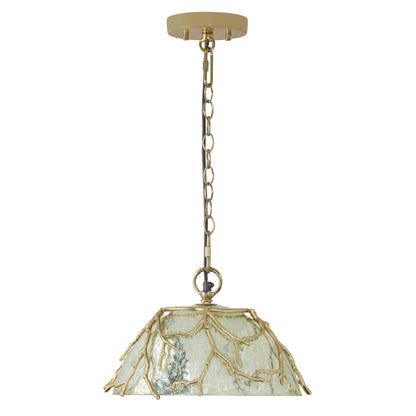 River of Goods 13" L Kate Gold Metal and Silver Glass Pendant Light