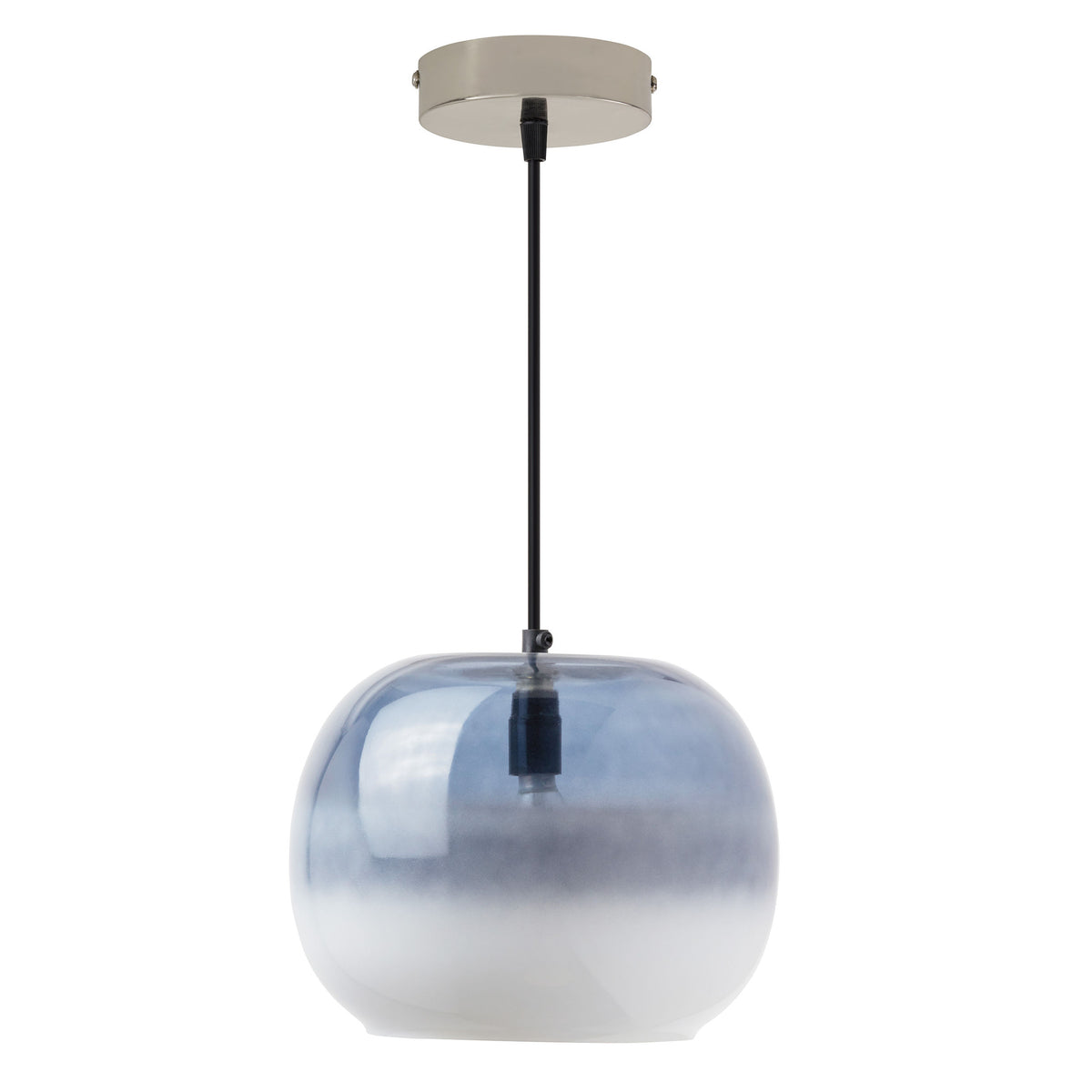 River of Goods 9.8" W Danielle Glam Blue/White Globe Shade Pendant