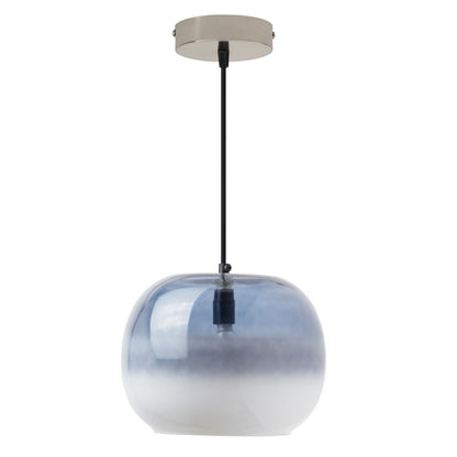 River of Goods 9.8" W Danielle Glam Blue/White Globe Shade Pendant