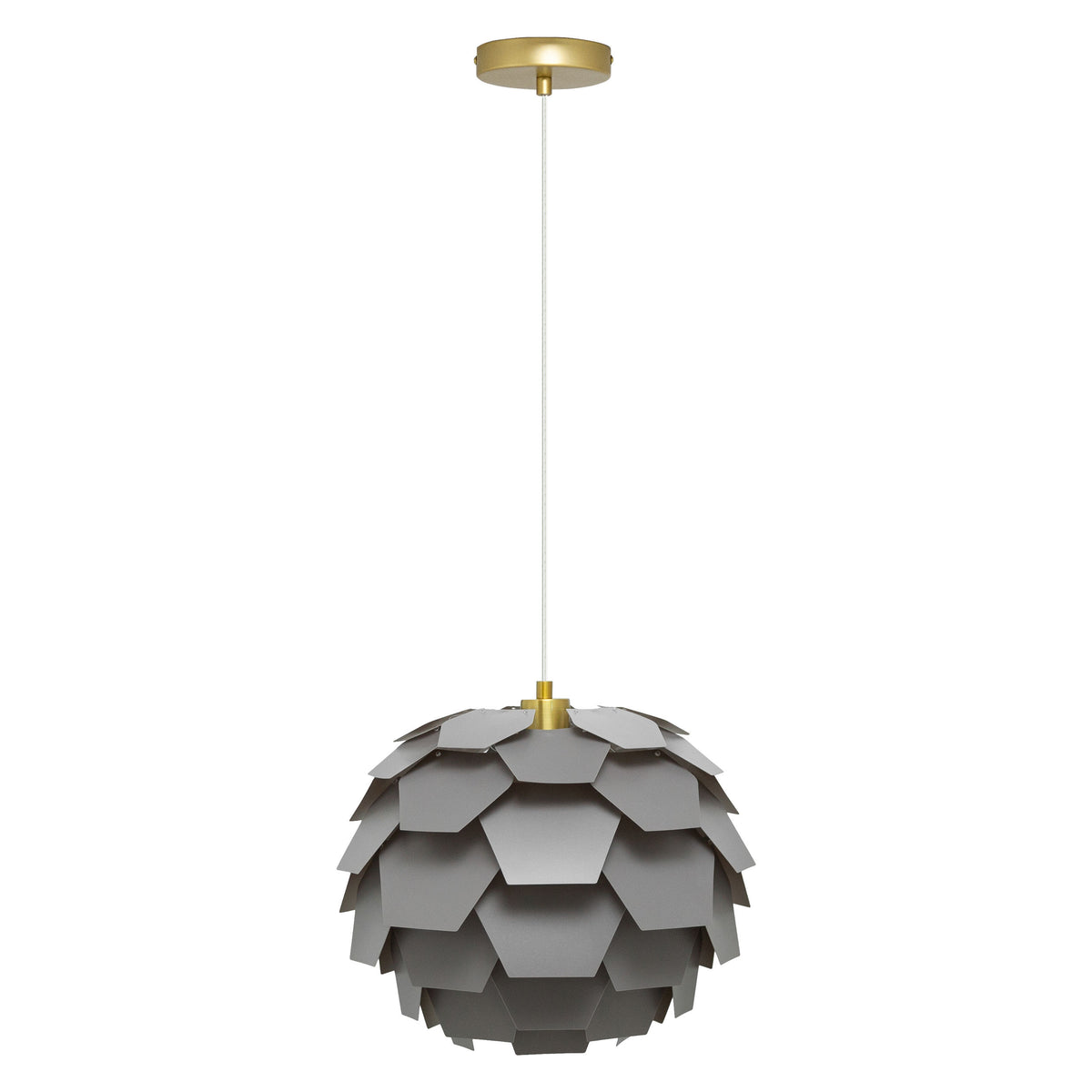 River of Goods 14.5" W Katya Round Glam Pendant Light with Brushed Gold Canopy