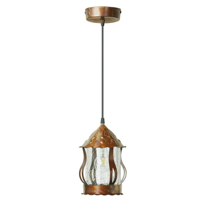 River of Goods 6.25" W 1-Light Cormac Metal and Glass Pendant