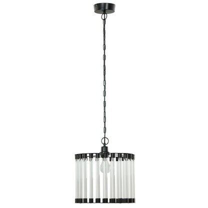 River of Goods 13" W Adalee Clear and Black Glass and Metal Pendant Light