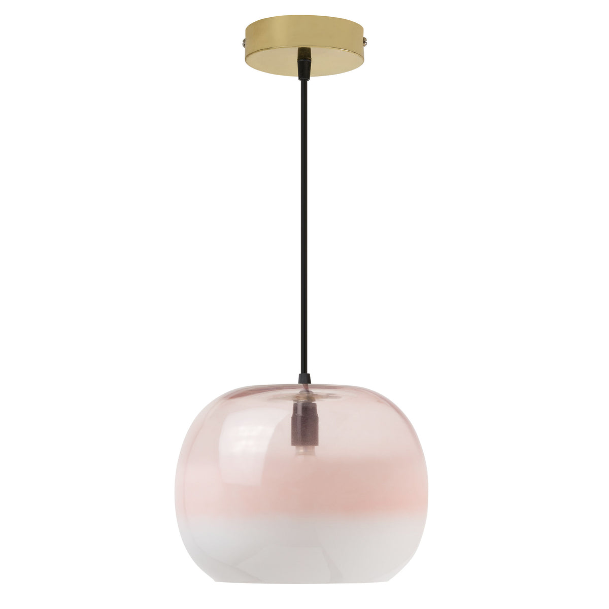 River of Goods 9.8" W Danielle Glam Pink/White Globe Shade Pendant