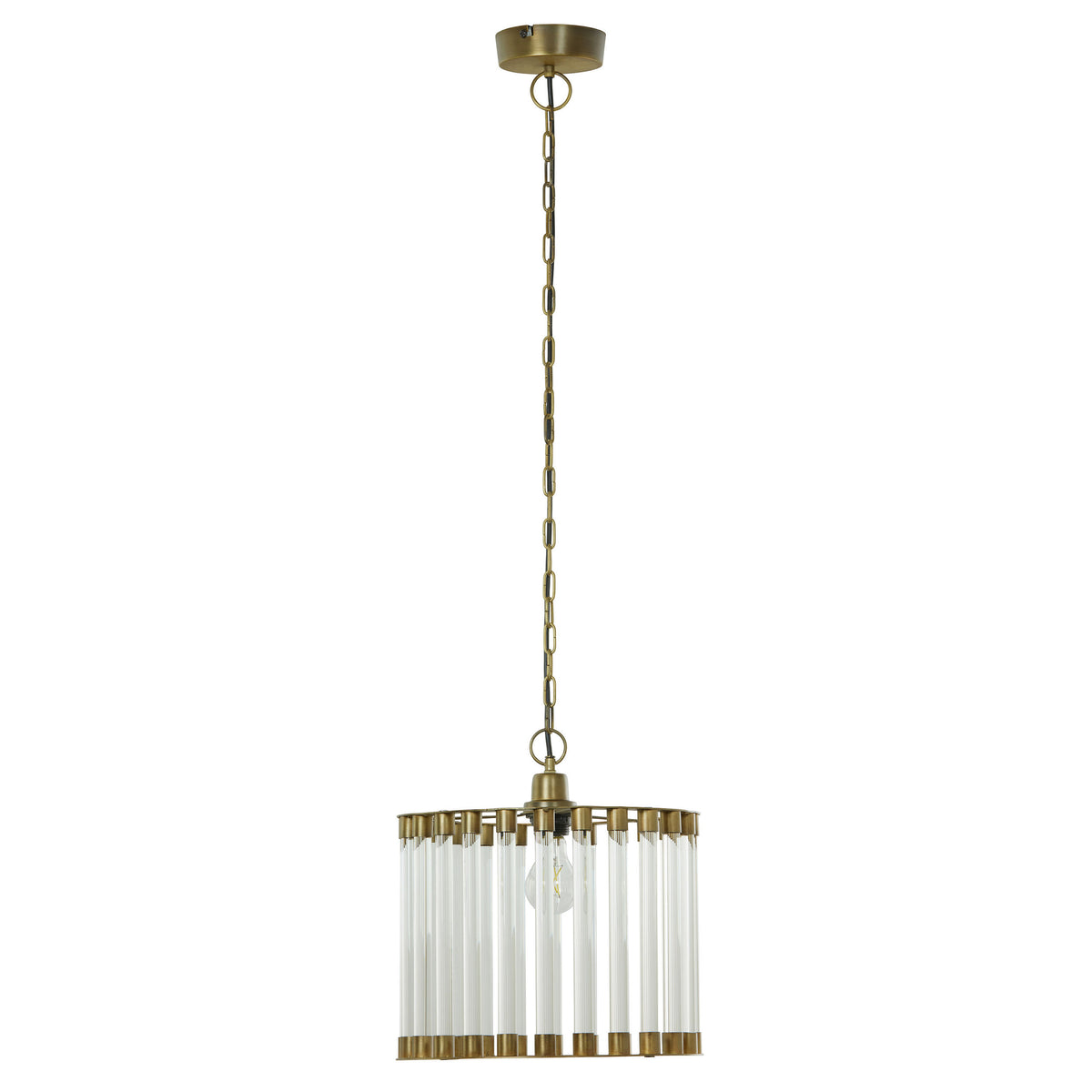 River of Goods 13" W Adalee Clear and Gold Glass and Metal Pendant Light