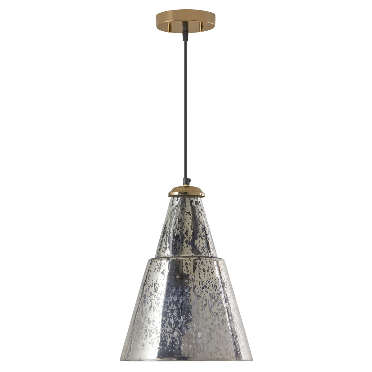 River of Goods 11" W Tracie Glam Gold and Silver Cone Shade Pendant Light