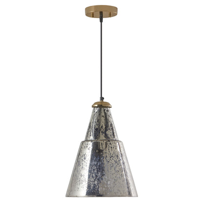 River of Goods 11" W Tracie Glam Gold and Silver Cone Shade Pendant Light