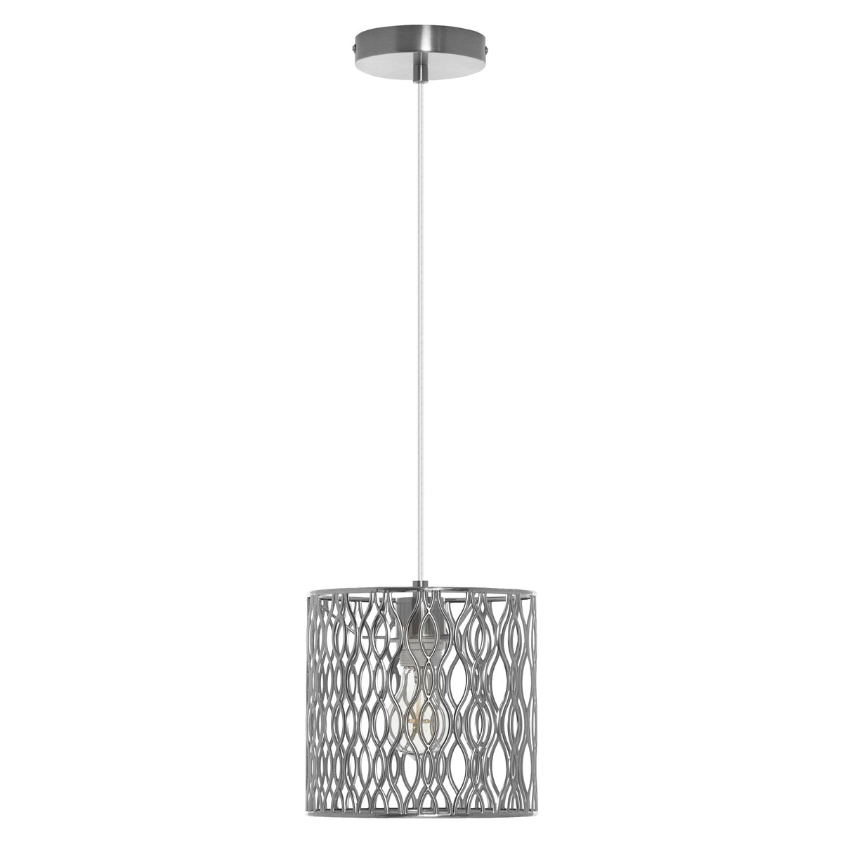 River of Goods 8.125" W Asa Metal Pendant Light with Silver-Tone Shade