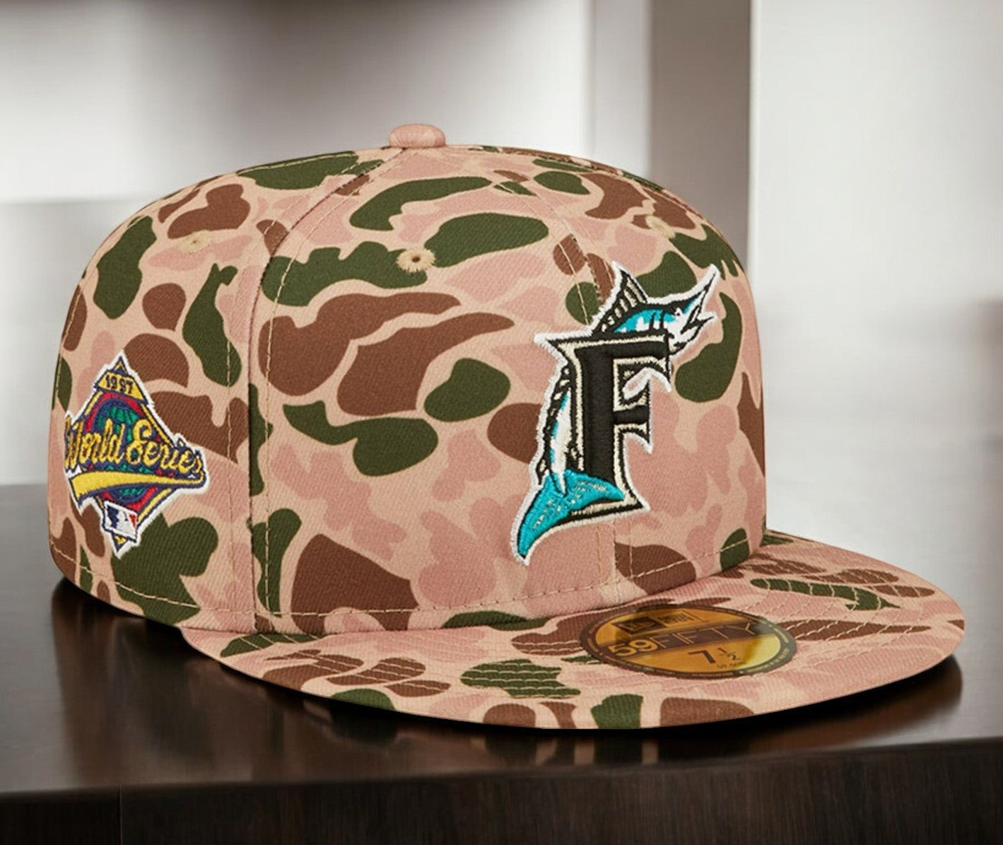 New Era Men's MLB Miami Marlins 5950 Duck Camo Ws97 Fitted Camo