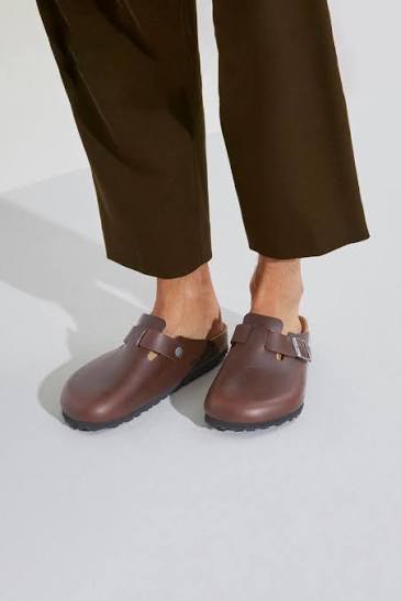 Birkenstock Unisex Boston Grip Leather Vintage Wood Roast