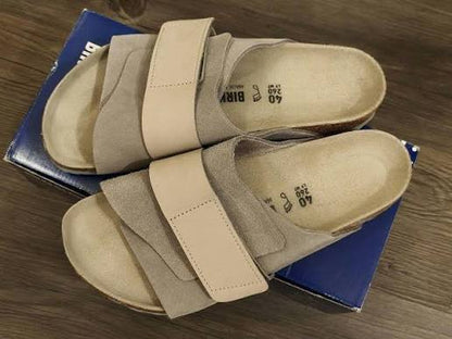 Birkenstock Unisex Kyoto Shearling Suede Leather Stone Coin