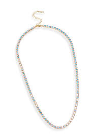 Sapphire Opal Mix Swarovski Crystal Necklace – Crystal Tennis Collar Necklace With Swarovski