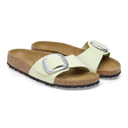 Birkenstock Madrid Big Buckle Nubuck Leather Almond Sandals