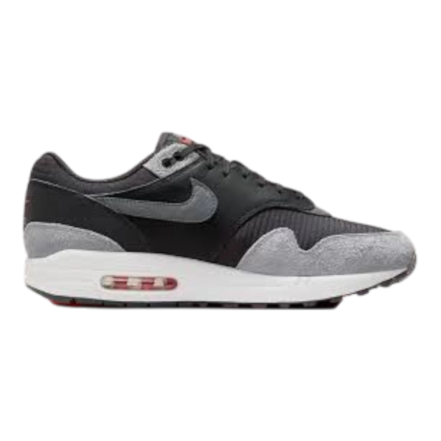 Nike Air Max 1 Premium Men's Sneakers — Dark Smoke Grey Suede Low-Top