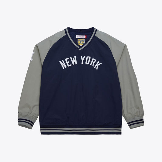 Mitchell & Ness Men's MLB Nylon Pullover Jacket Vintage Logo Yankees Pullovers