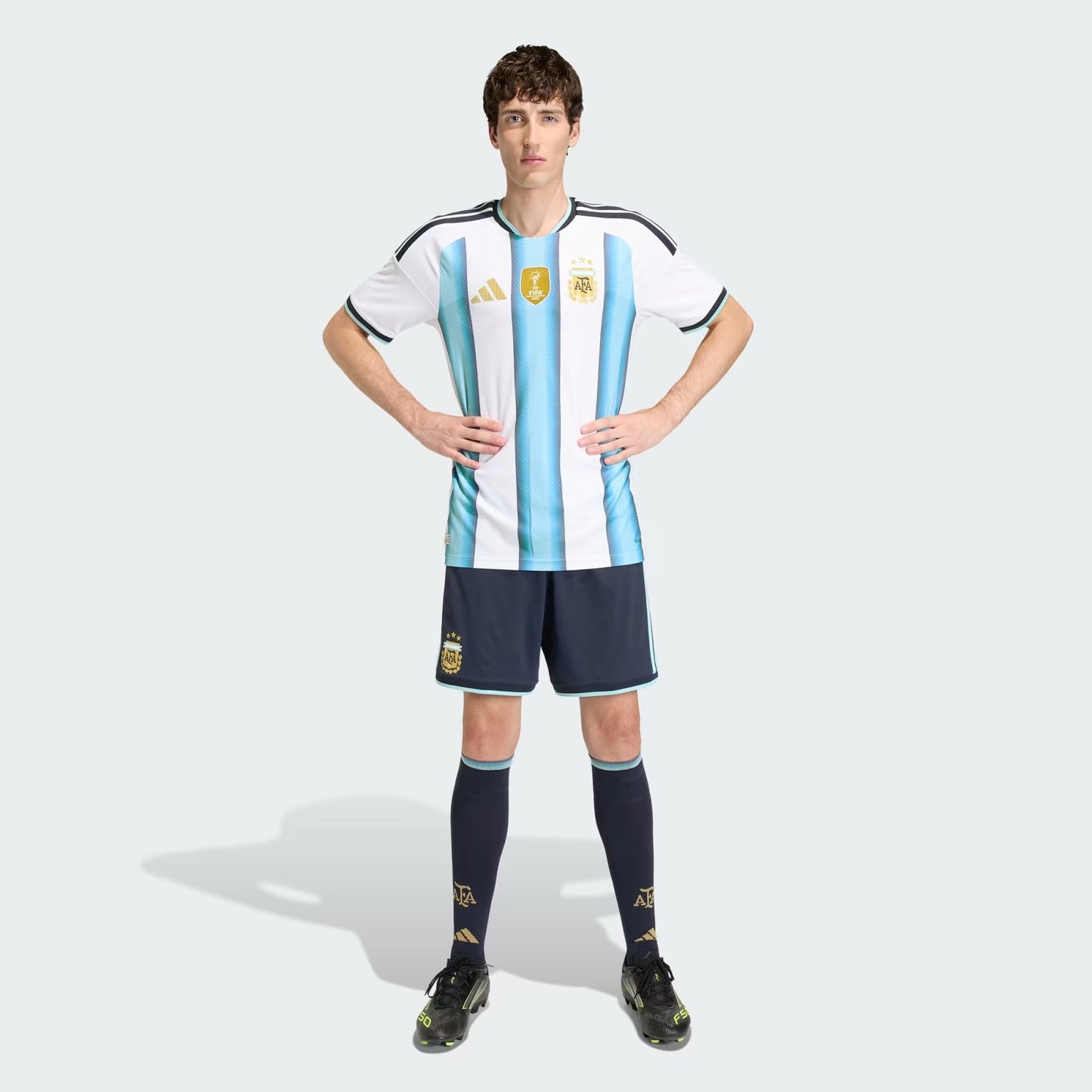 [jm5898] Mens Adidas Afa Argentina Home Authentic Shorts - Ntnavy/iceblu