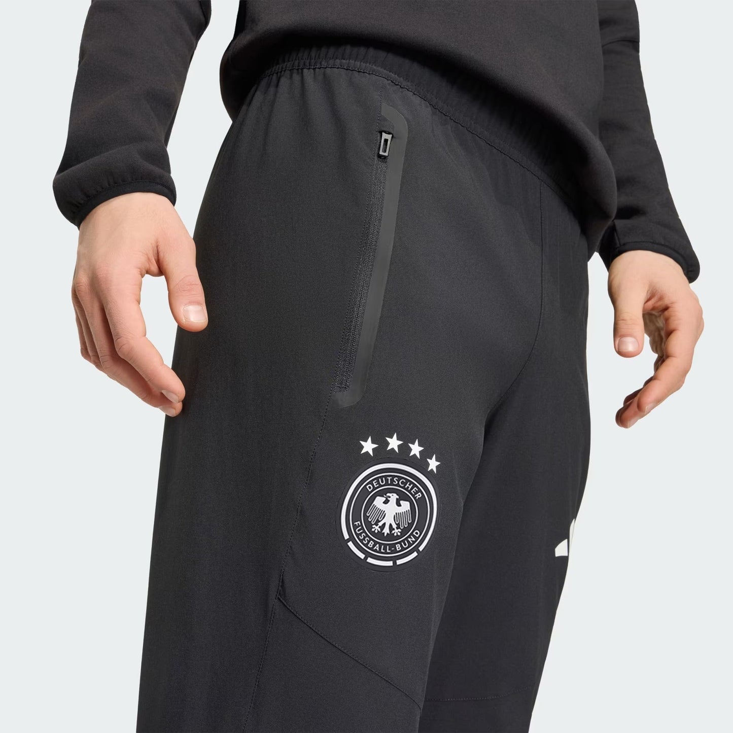 [jz9327] Mens Adidas Dfb Germany Tiro Travel Pants - Black