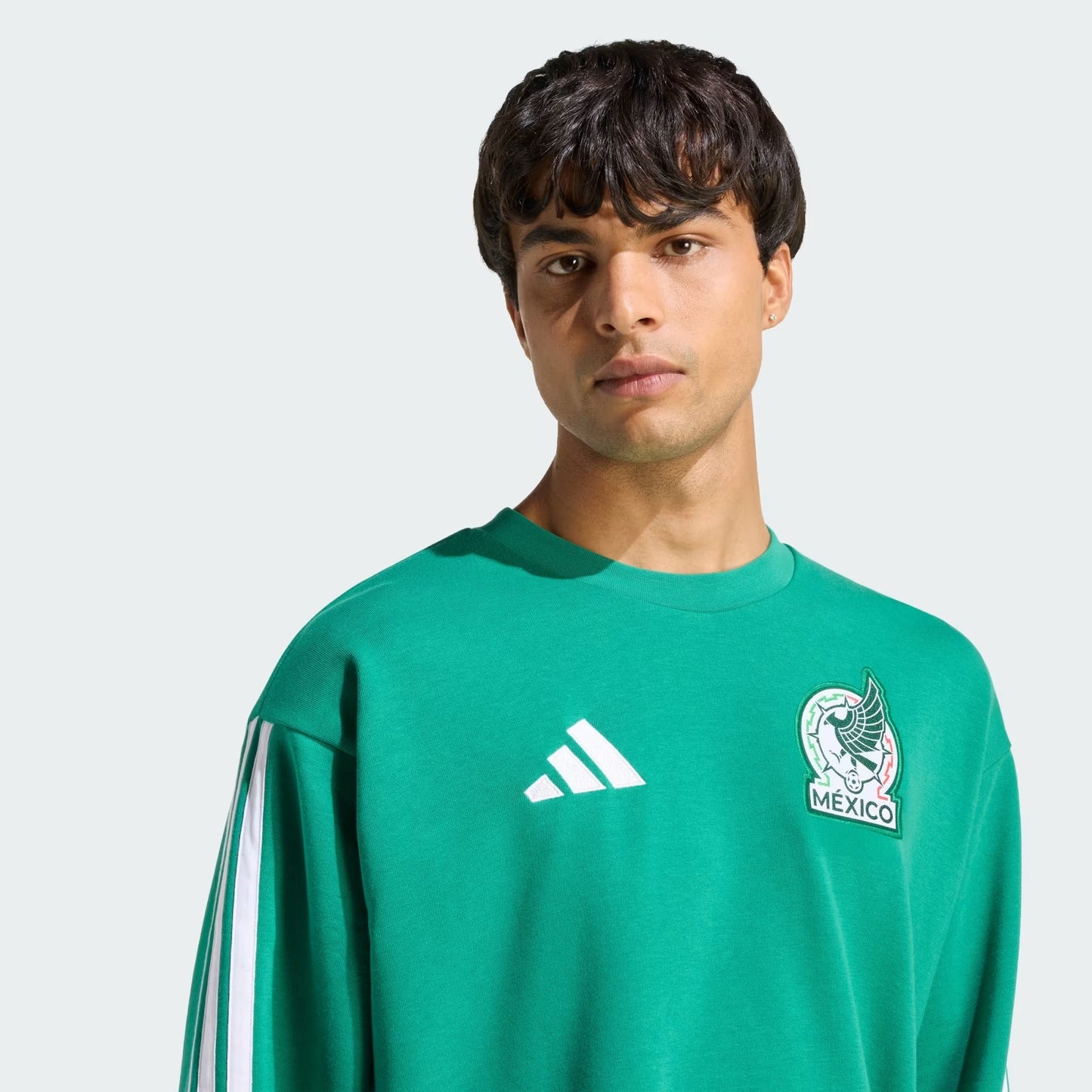 [jz6467] Mens Adidas Fmf Mexico Dna Crew Sweat Sweatshirt - Bold Green