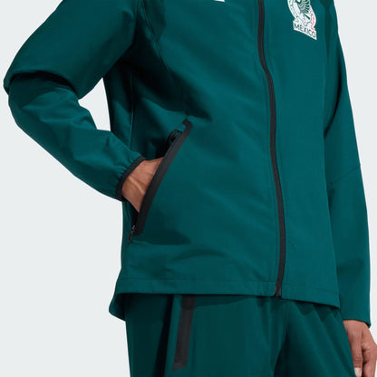 [jz6486] Mens Adidas Fmf Mexico Tiro Travel Full Zip Windbreaker - Aurora Ivy