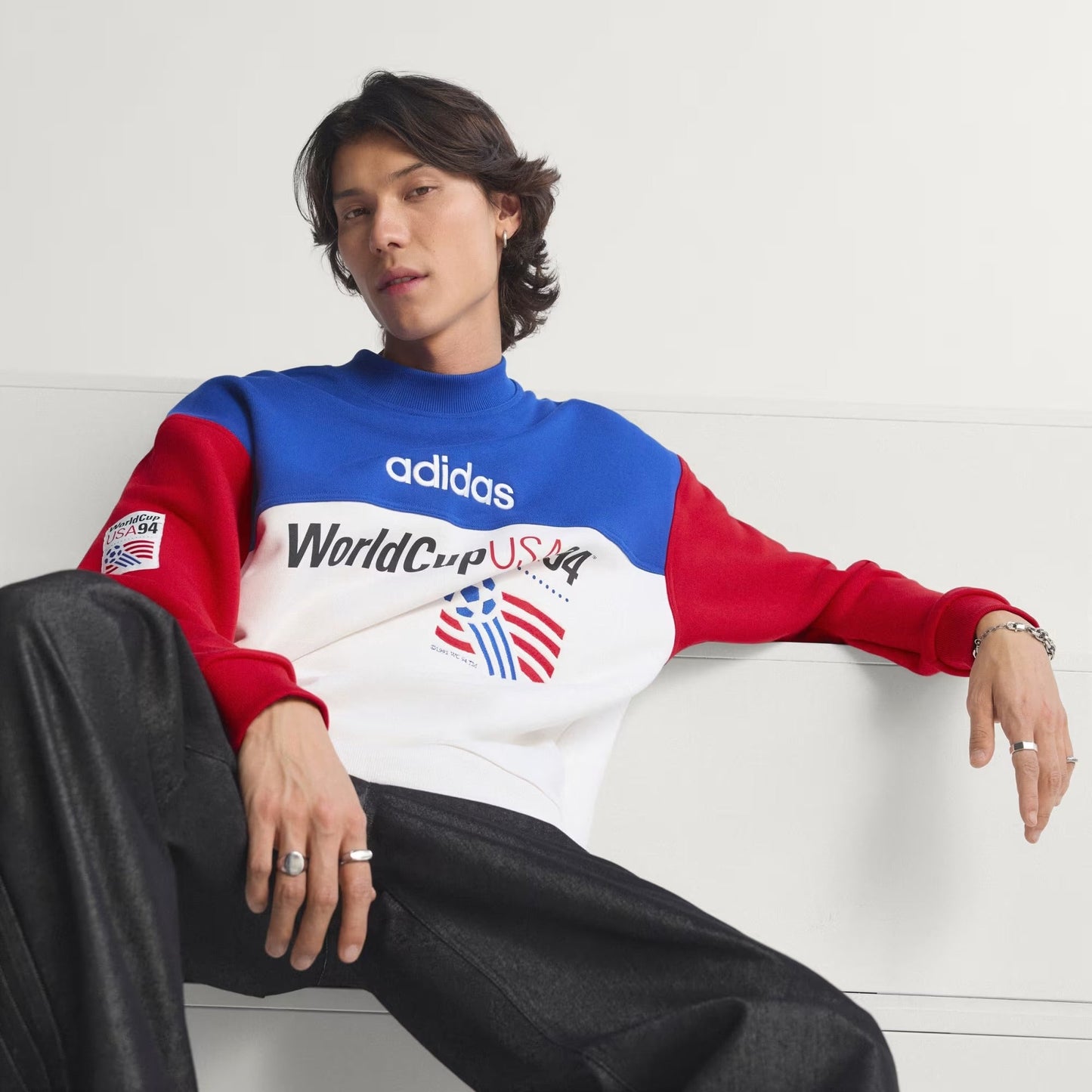 [kd1156] Mens Adidas Usa 94 Graphic Sweatshirt - Royblu/clowhi