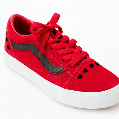 [vn000cy8reb] Preschool Vans Old Skool Hearts - Red/black