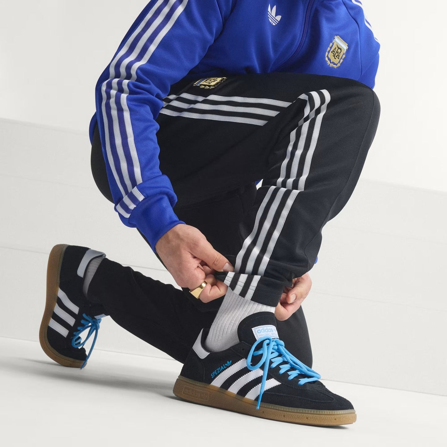 [jz6306] Mens Adidas Afa Argentina Originals Track Pants - Black