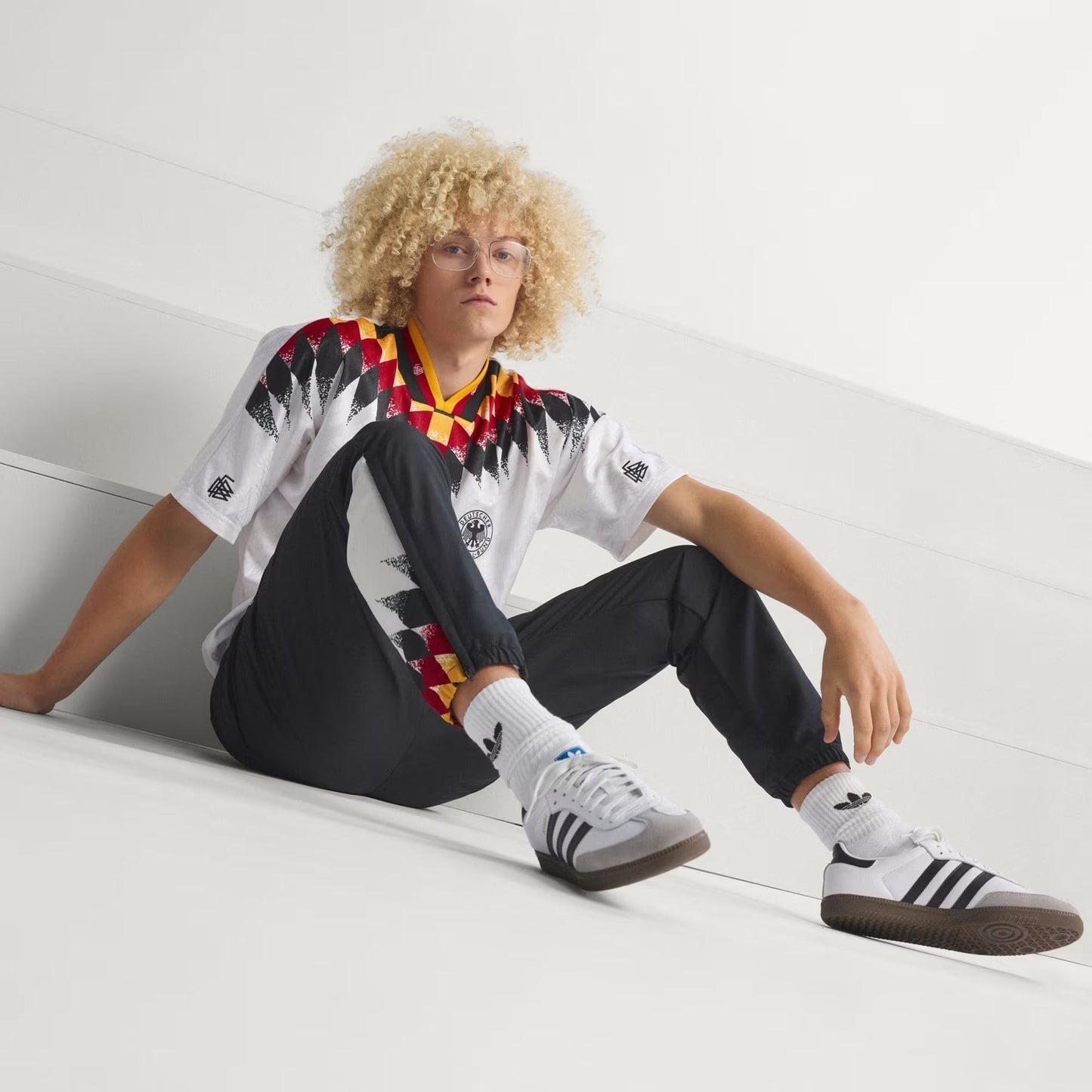 [jw8808] Mens Adidas Dfb Germany Track Pants 1994 - Black