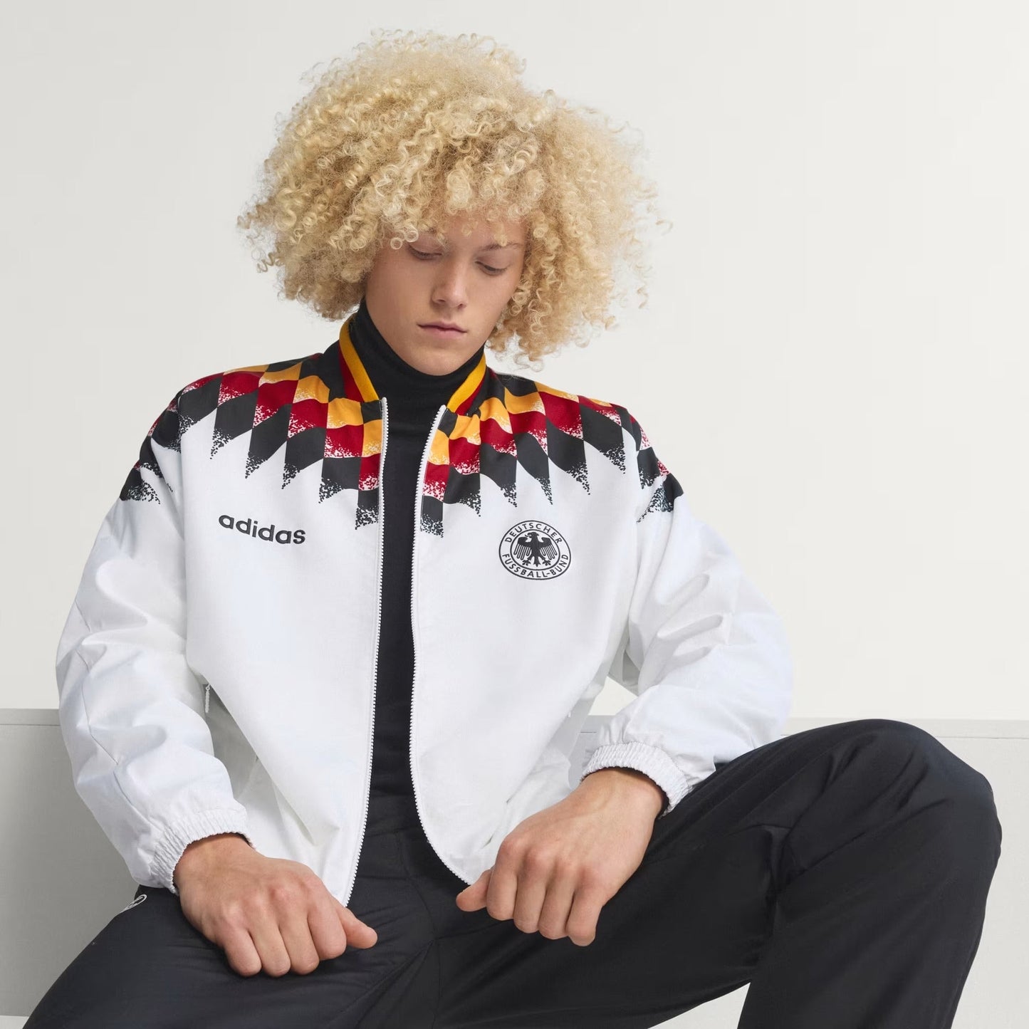 [jw8809] Mens Adidas Dfb Germany Track Top 1994 - White