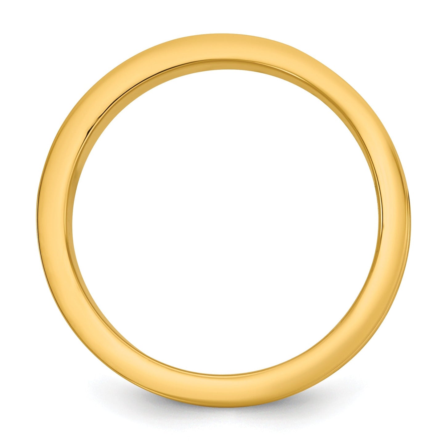 14k Two-Tone  Step Up Flat Edge Wedding Band Unisex Ring