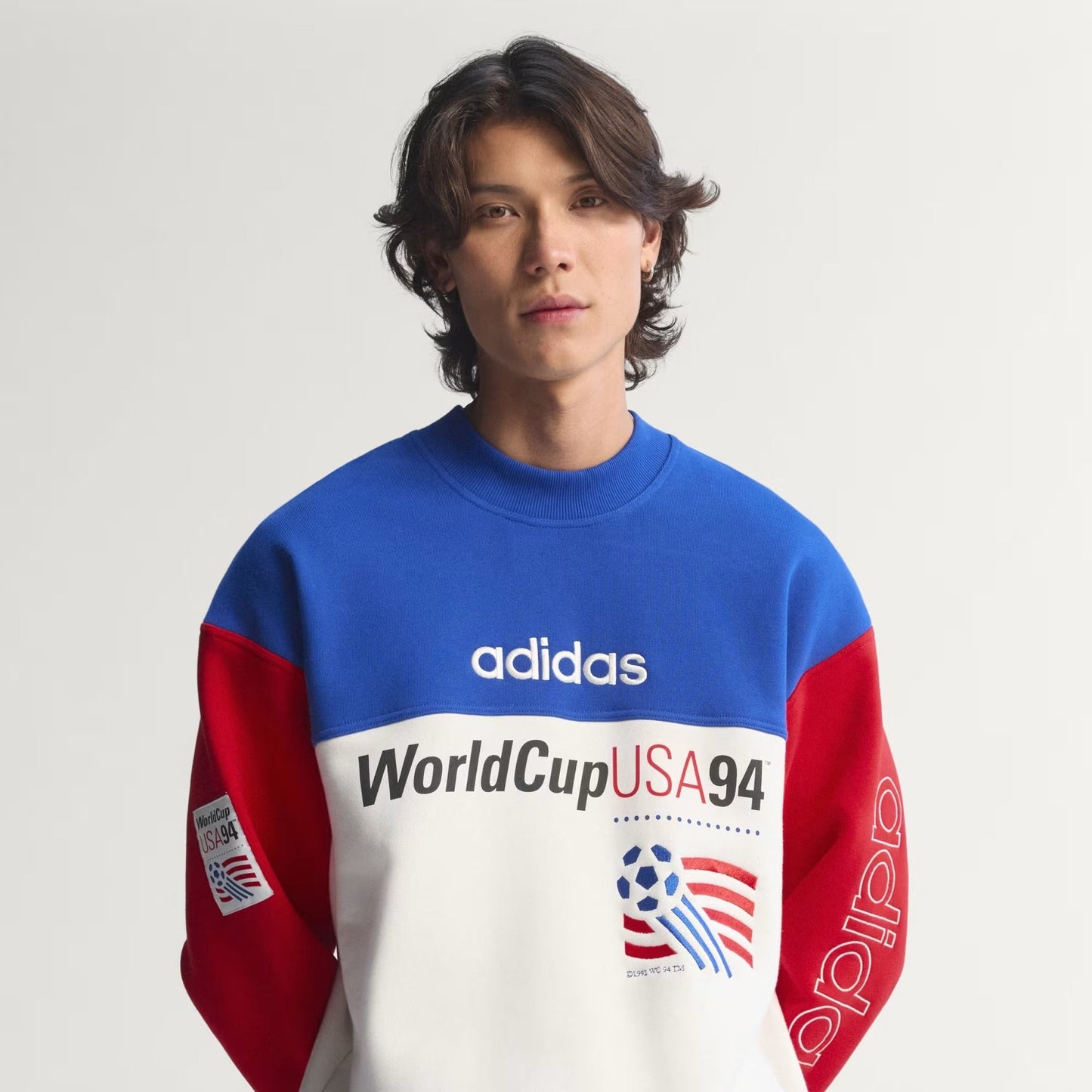 [kd1156] Mens Adidas Usa 94 Graphic Sweatshirt - Royblu/clowhi